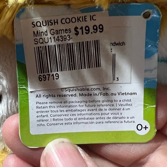 Squishable Cookie Ice Cream Sandwich Mini Squish Cookie 7” Plush - Picture 9 of 11